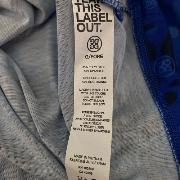 G/Fore G4 Golf Pullover Icon Camo Luxe Skull & T’s Print Blue Polyester NWOT MED - Picture 7 of 8